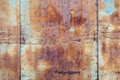 Rusty metal texture background, old scratched iron wall, seams and rivets Royalty Free Stock Photo