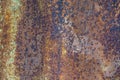 Rusty metal texture or background with streaks of rust. rusty metal wall, .old sheet of iron covered with rust and corrosion paint Royalty Free Stock Photo