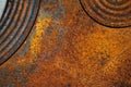 Rusty metal texture with geometric shapes Royalty Free Stock Photo