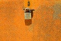 Rusty metal texture and padlock Royalty Free Stock Photo