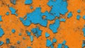 Rusty metal texture. Red yellow orange blue abstract background. Cracked peeling paint. Old painted iron surface. Royalty Free Stock Photo