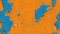 Rusty metal texture. Red yellow orange blue abstract background. Cracked peeling paint. Old painted iron surface. Royalty Free Stock Photo