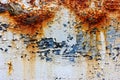 Rusty metal texture. Rotten metal sheet. Corroded paint.