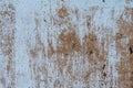 Rusty metal texture with scratches and cracks. paint traces. Blue and dirty orange colors. Copy space Royalty Free Stock Photo