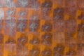 Rusty metal tile wall. steel iron wallpaper for industrial texture pattern