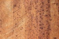 Rusty metal wall, old sheet of steel covered with rust and corrosion paint Royalty Free Stock Photo