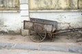 Rusty metal wheelbarrow cart in Hanoi, Vietnam