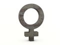 Rusty metal woman symbol