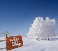 Rusty metallic sign indicating north pole Royalty Free Stock Photo