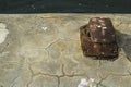 Rusty mooring bollard in the port in Spain Royalty Free Stock Photo