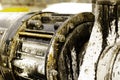 A rusty motor with gear oil Royalty Free Stock Photo