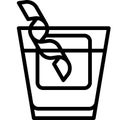 Rusty nail Cocktail icon, Alcoholic mixed drink vector