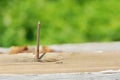 rusty nail sticking out of the Board danger of injury Royalty Free Stock Photo