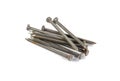 Rusty nails isolated on white. Royalty Free Stock Photo