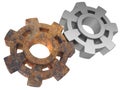 Rusty and new gears