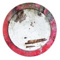 Rusty no vehicles traffic sign in white background Royalty Free Stock Photo