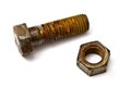 Rusty nut and bolt Royalty Free Stock Photo