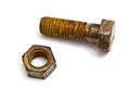 Rusty nut and bolt Royalty Free Stock Photo