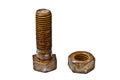 Rusty nut and bolt Royalty Free Stock Photo