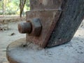 Rusty nut bolt close up Royalty Free Stock Photo