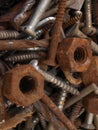 Rusty nuts and bolts.