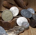 Rusty nuts and bolts and U.S. coins