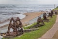 Rusty old Anchor Winches with Chains