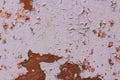 Rusty old background with white paint peeling off Royalty Free Stock Photo