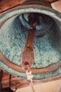 Rusty old bell bottom view Royalty Free Stock Photo