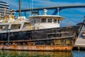 Rusty Old Black Boat