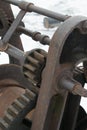 Rusty old boat winch on the dock Royalty Free Stock Photo
