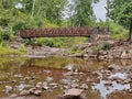 Rusty Old Bridge over Water Royalty Free Stock Photo