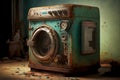 rusty old broken machine washing household aliances