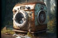 rusty old broken machine washing household aliances