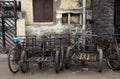 Rusty old bycicles in the streets of Mumbai, India Royalty Free Stock Photo