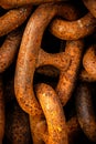 Rusty old chain closeup Royalty Free Stock Photo
