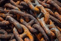 Rusty Old Chain in a Sea Port Royalty Free Stock Photo