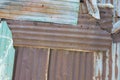 Rusty old corrugated metal wall texture Royalty Free Stock Photo