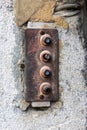 Rusty old door bell Royalty Free Stock Photo