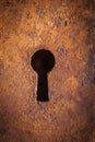 Rusty Old Door Lock - Dark Keyhole Royalty Free Stock Photo