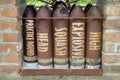 Rusty old high explosive squash head HESH tank shells
