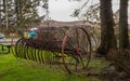 Rusty old horse drawn agricultural hay rake, Carsphairn, Scotland Royalty Free Stock Photo