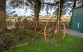 Rusty old horse drawn agricultural hay rake, Carsphairn, Scotland Royalty Free Stock Photo