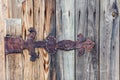 Rusty old iron door hinge Royalty Free Stock Photo