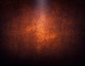 Rusty old metal grunge texture background with scratches in brown tone and vignette Royalty Free Stock Photo