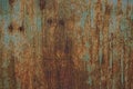 Rusty old metal texture. Blank for background, free space for advertising. Rust on a metal fence. Abstract background Royalty Free Stock Photo