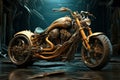 Rusty Old motorbike engine. Generate Ai Royalty Free Stock Photo