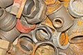 Rusty old pipe fittings Royalty Free Stock Photo