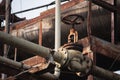 Rusty old pipeline with valve Royalty Free Stock Photo