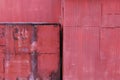 Rusty wall red abandoned building building farm yard Royalty Free Stock Photo